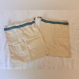 Tory Burch Dust bag Beige Drawstring Bags with Blue Trim